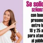 OFERTA LABORAL PARA SEÑORITAS BUENA PRESENCIA 